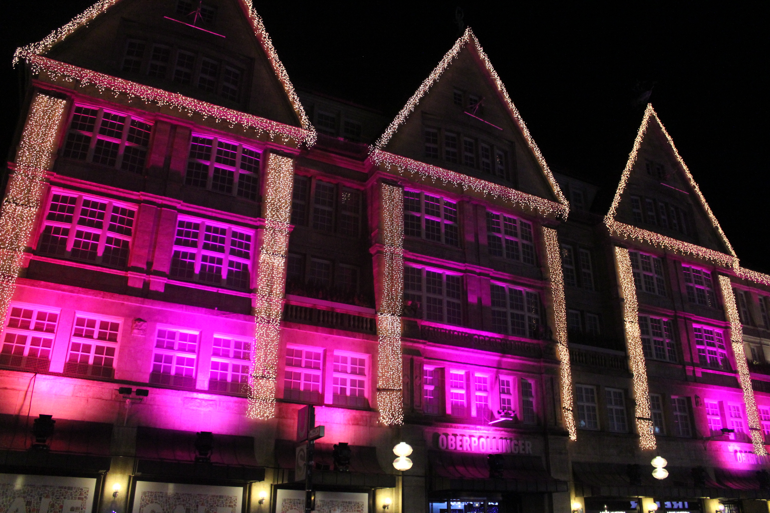 Pink Christmas Lights; Munich, Germany; 2012