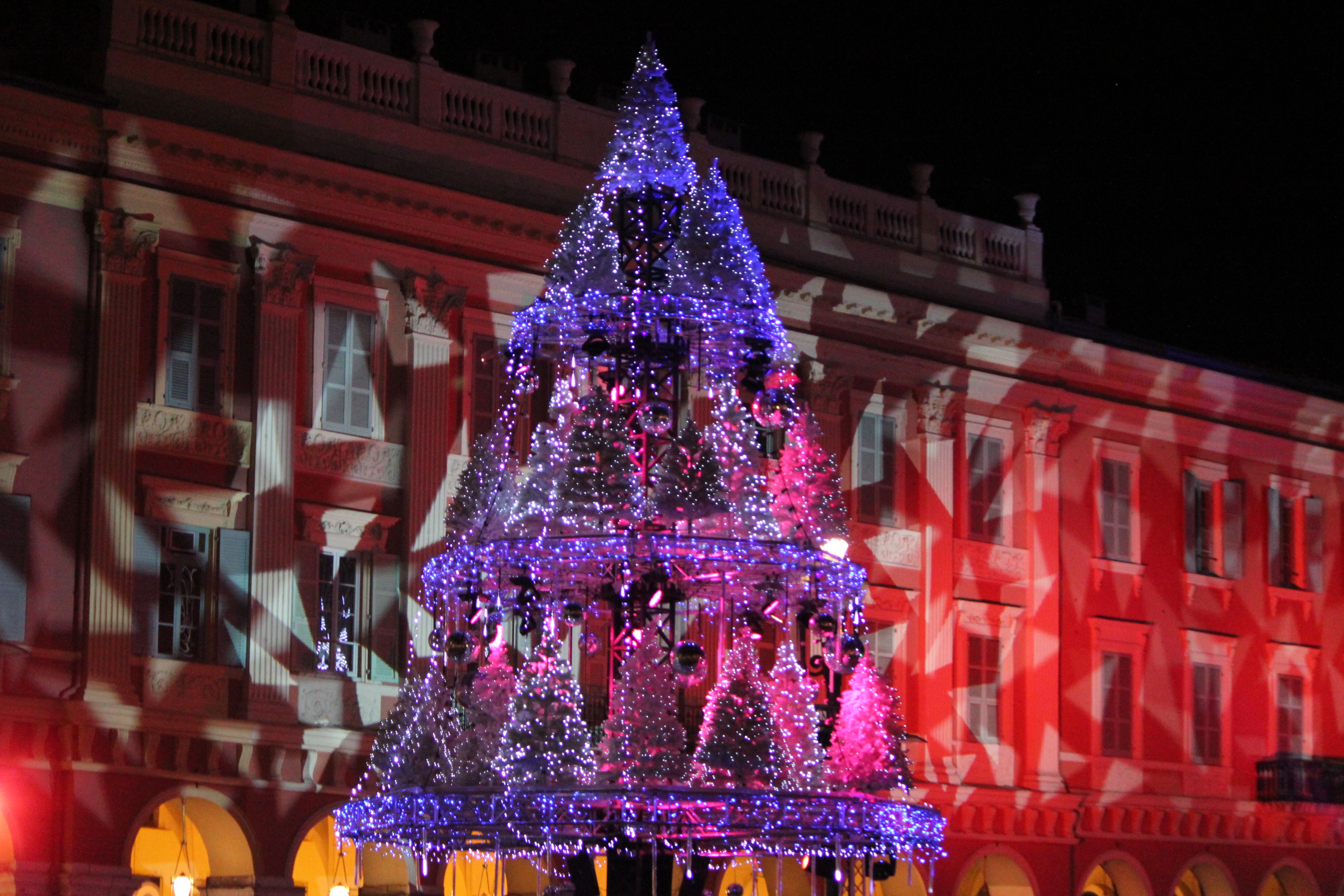 Christmas Tree with Lights; Nice, France; 2011