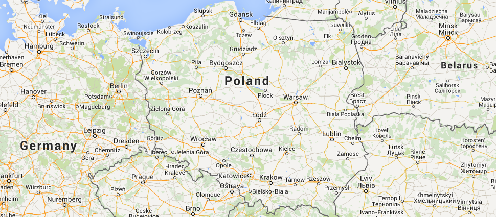 Location of Poland in Europe