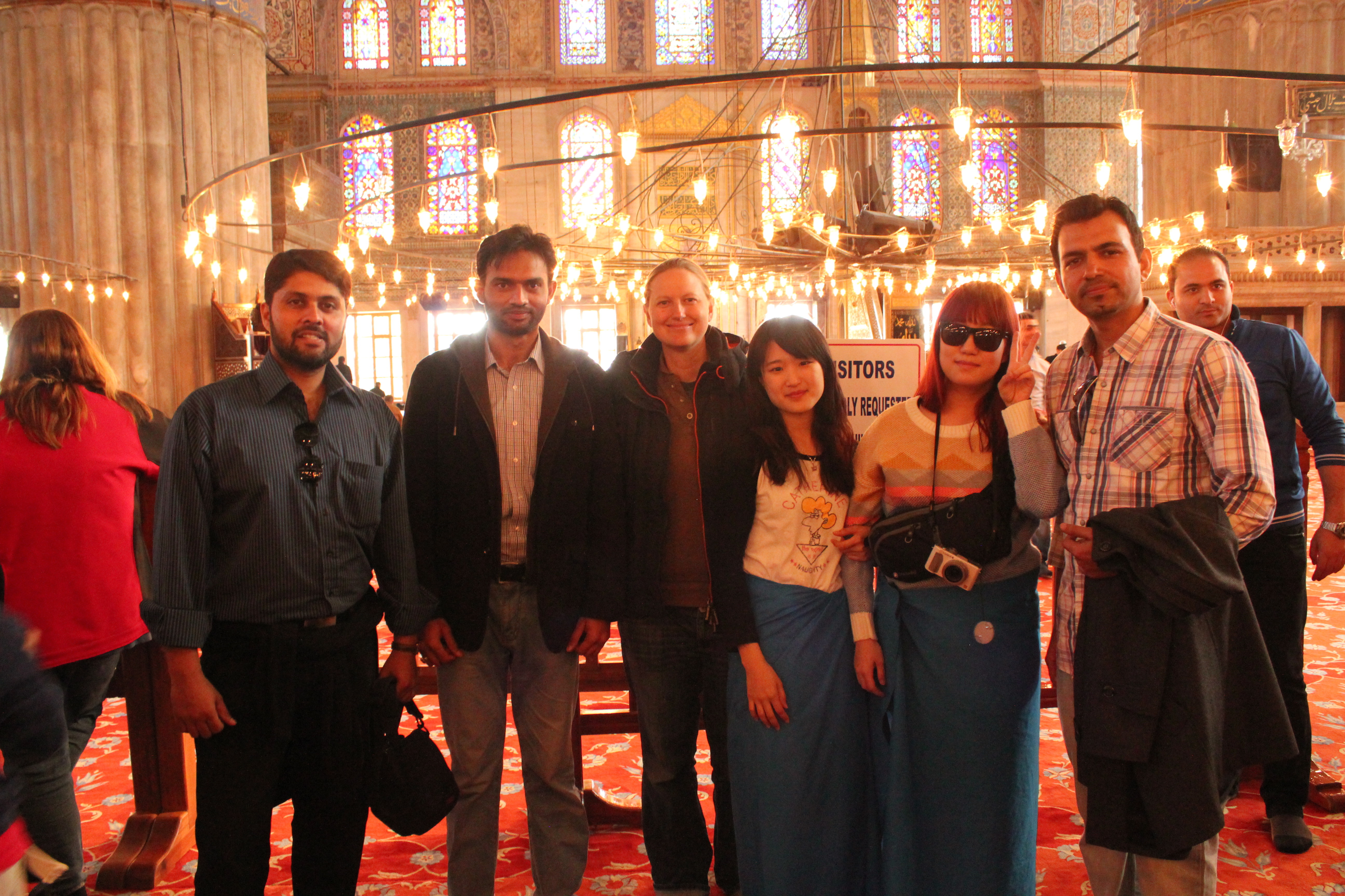 International Group Photograph in Blue Mosque; Istanbul, Turkey; 2013