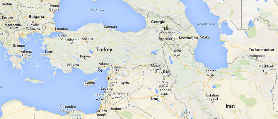 Location of Turkey in Europe