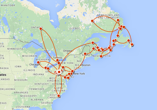 A Close-up of The Voyage of Discovery Phase 1: Part 4 Route in North America